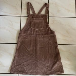 Hollister Women's Light Brown Corduroy Skirtall Skirt Overall Dress Medium